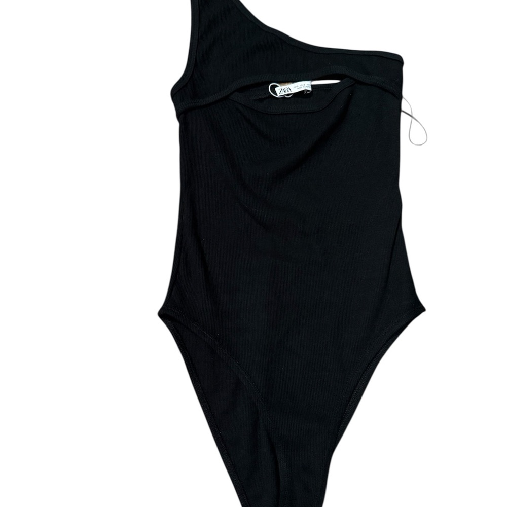 Zara | Black Asymmetrical Bodysuit